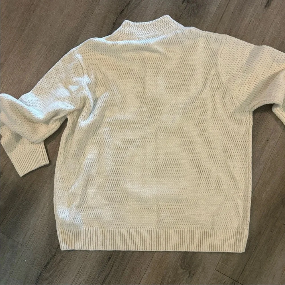 LIVERPOOL Los Angeles Mens Sweater Size‎ XL Ivory Mock Button Neck NWOT